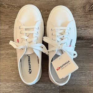 NEW Superga Cotu Classic Bright White Lace-Up Sneakers 6 (36) NWT
